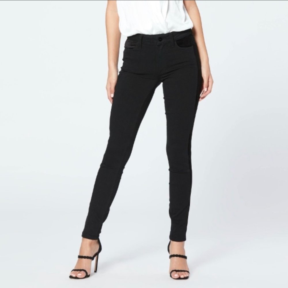 Paige Hoxton Ultra Skinny Black Velvet Pants